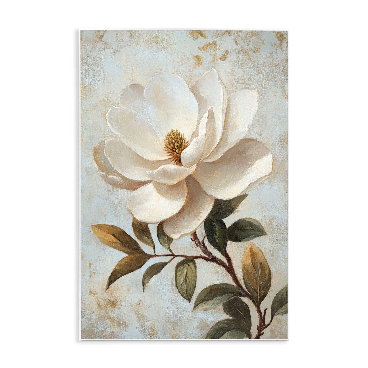 Stupell Industries Open White Magnolia Flower Wall Plaque, design by Petal Prints Design